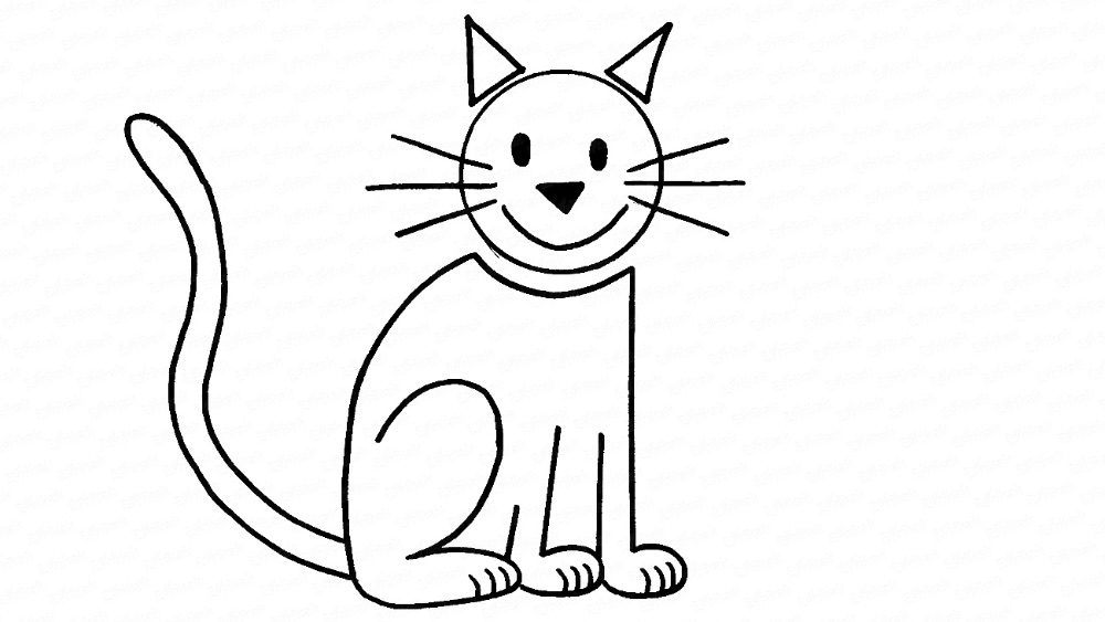 Учимся поэтапно рисовать милого котенка для детей