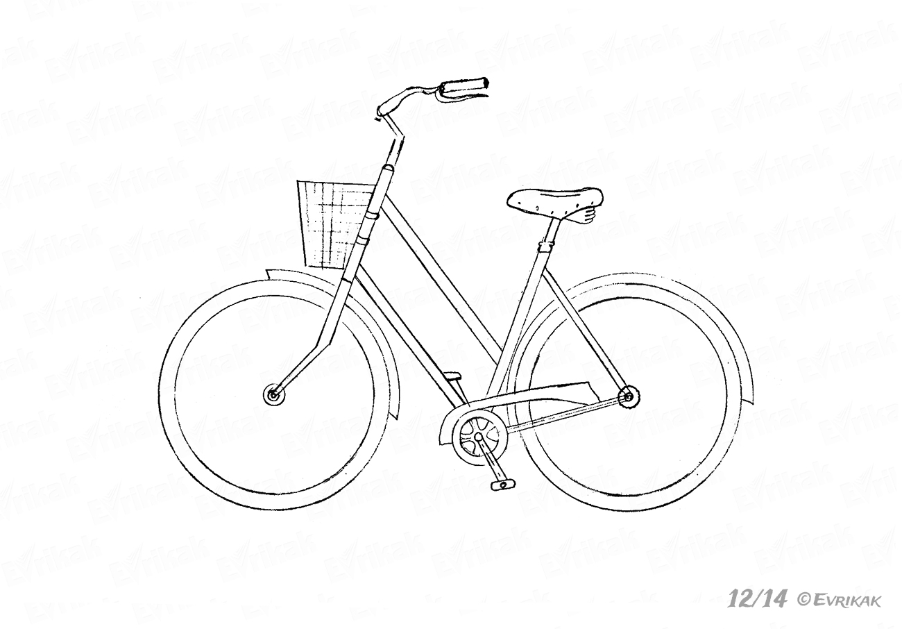 рисуем корзину для вещей на велосипеде