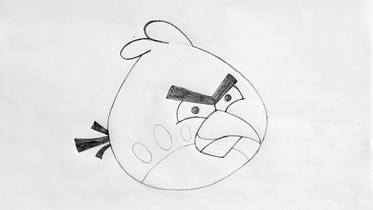 Как нарисовать птицу из игры Энгри Бердз