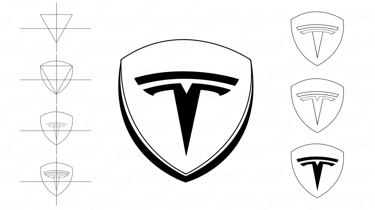 Как нарисовать логотип Тесла