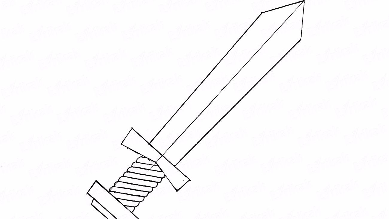 Как нарисовать рыцарский меч карандашом