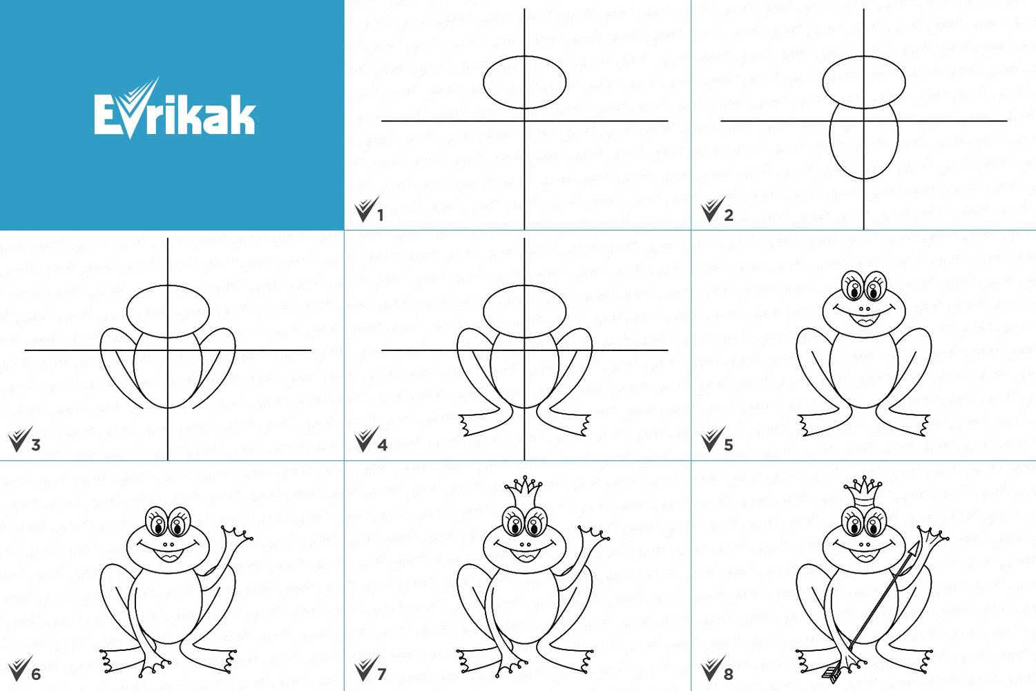 collage_Как рисовать Царевну Лягушку из сказки (уровень сложности средний)