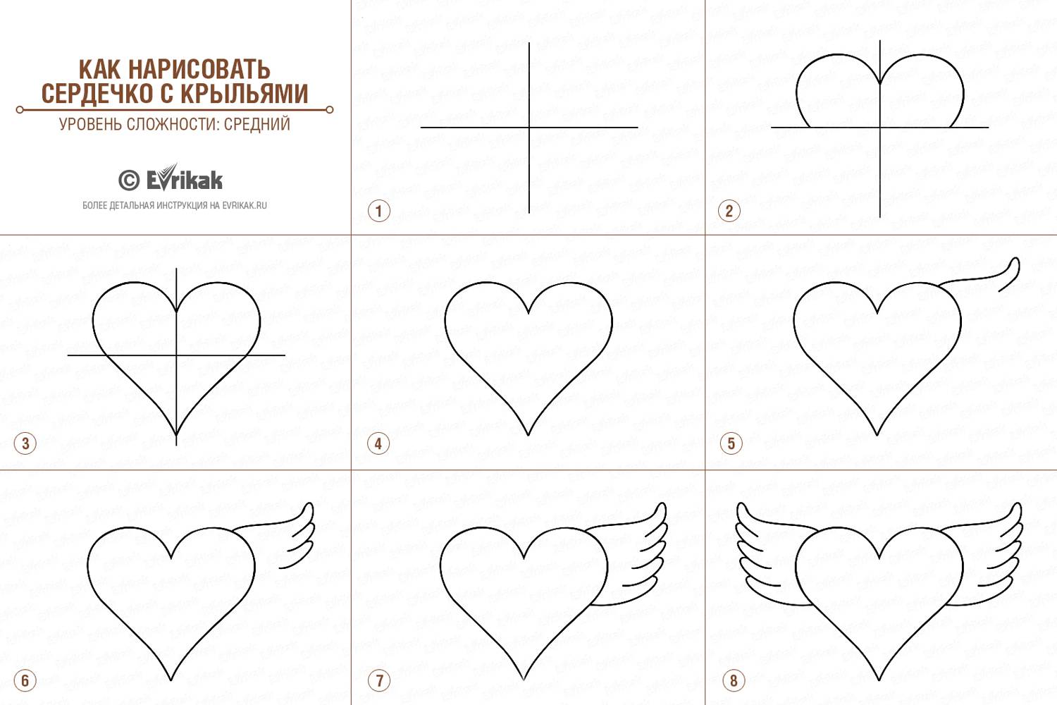collage_как нарисовать сердечко с крыльями