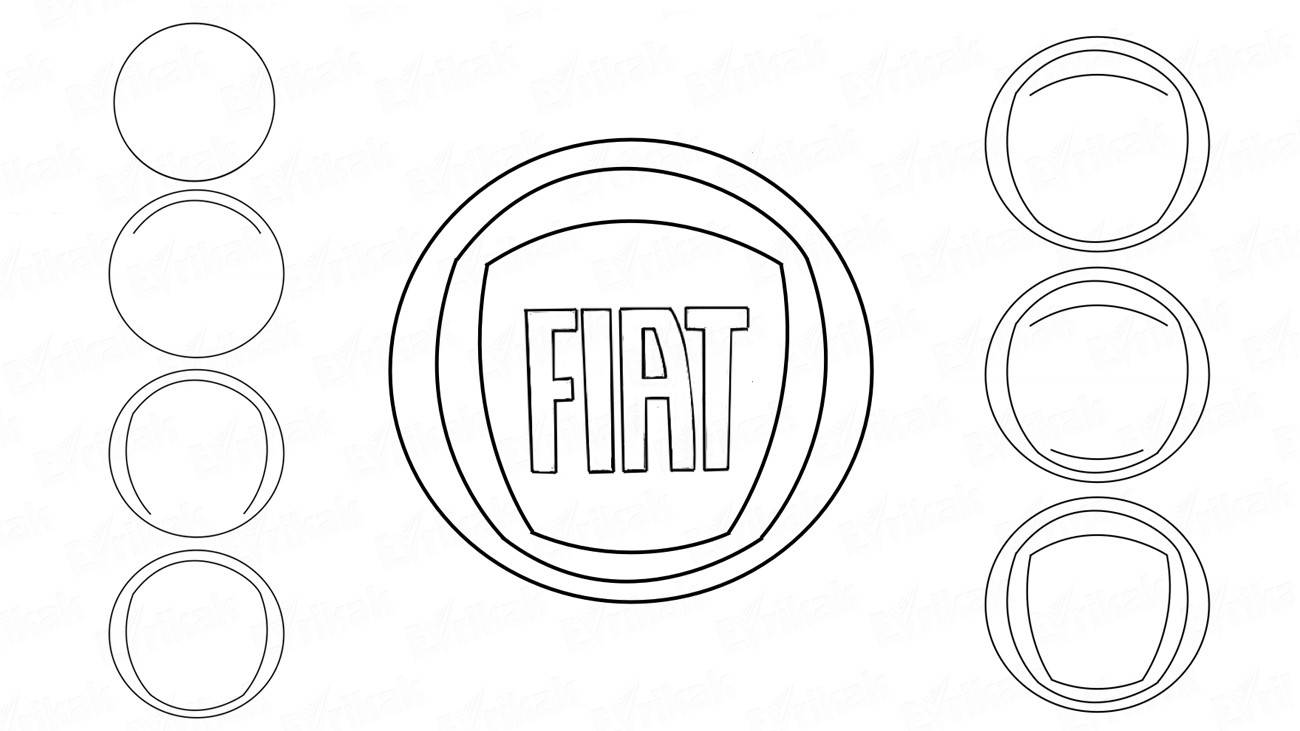 Как пошагово нарисовать эмблему автомобиля Фиат