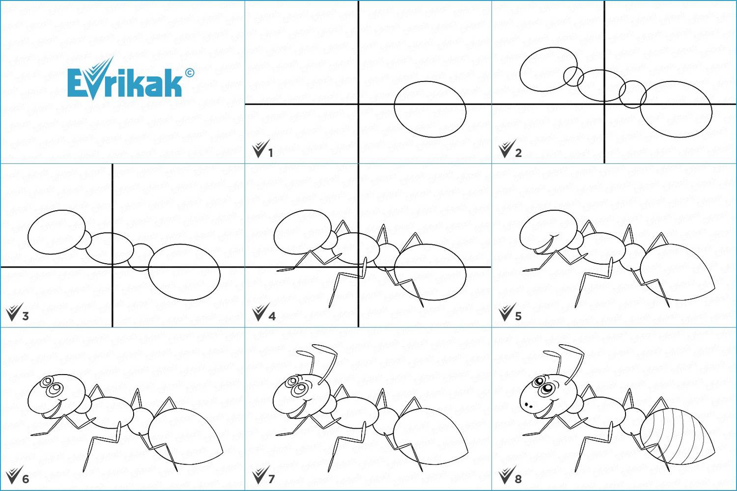 collage_как нарисовать муравья для детей