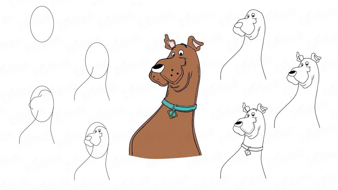 Как нарисовать собаку из мультфильма Скуби-Ду