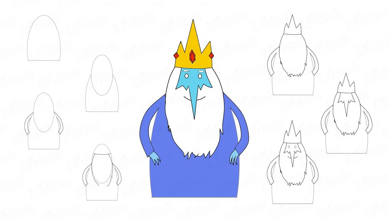 Как нарисовать Ледяного короля из “Время приключений”