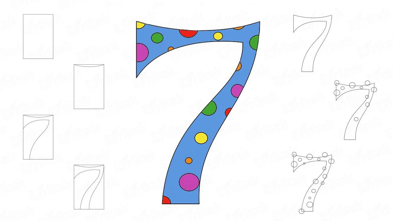 Как нарисовать цифру семь