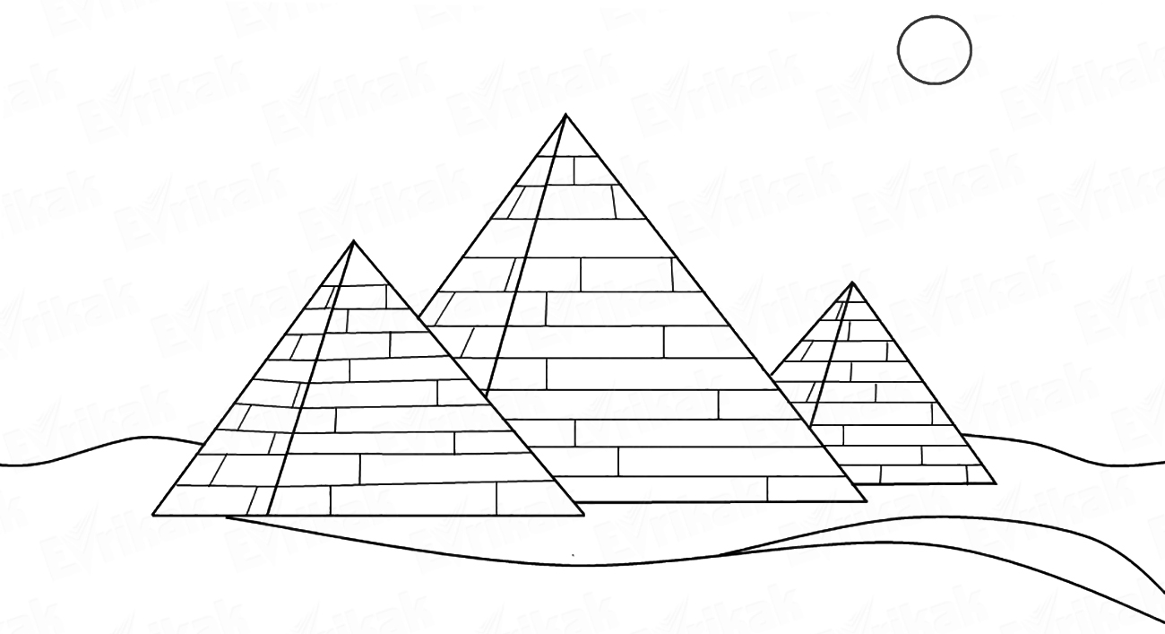 Раскраска Египетские пирамиды