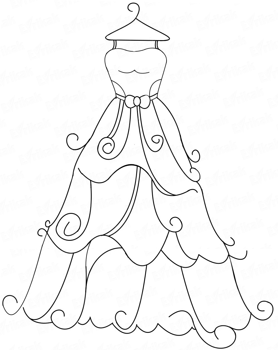 Раскраска Бальное платье