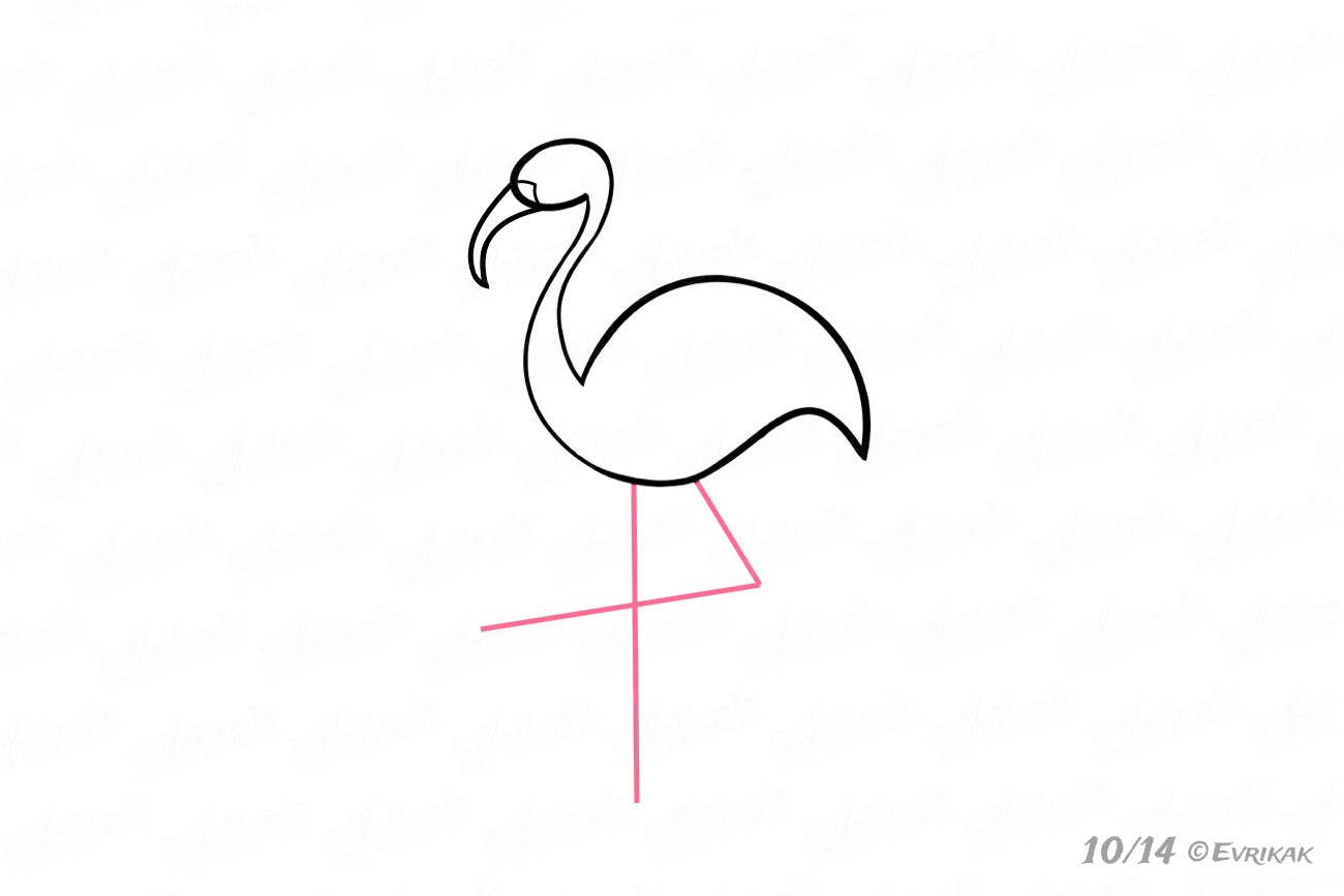 Как нарисовать розового фламинго