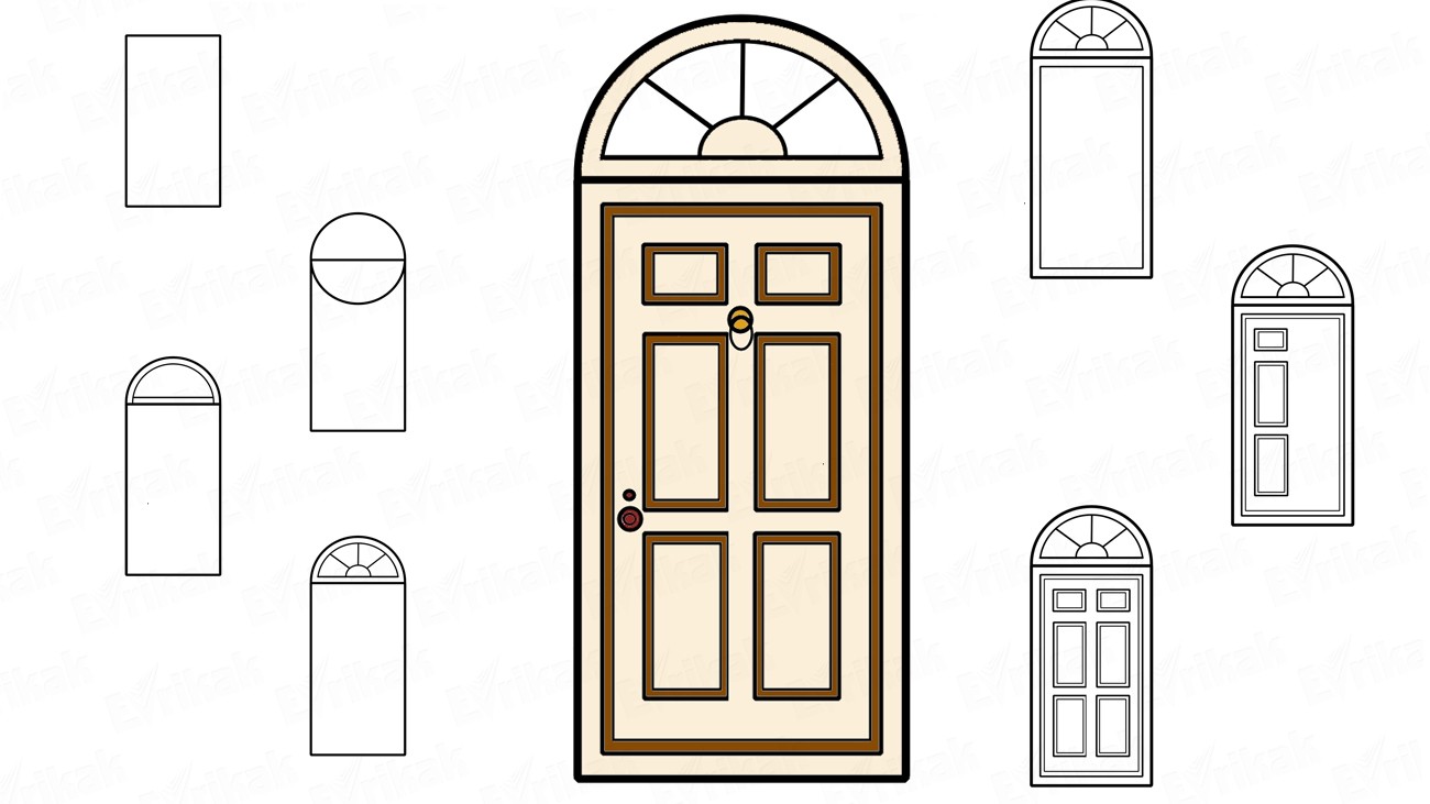 Как нарисовать входную дверь шаг за шагом
