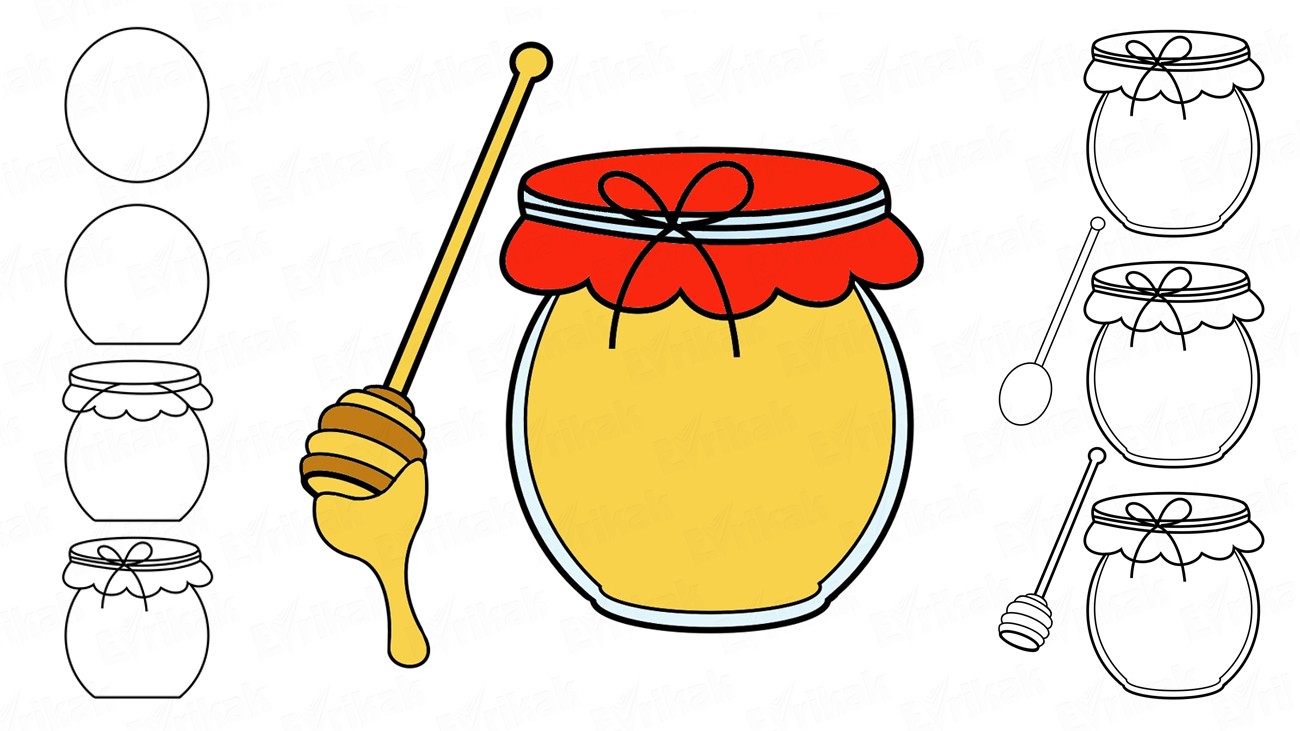 Как нарисовать горшочек с медом