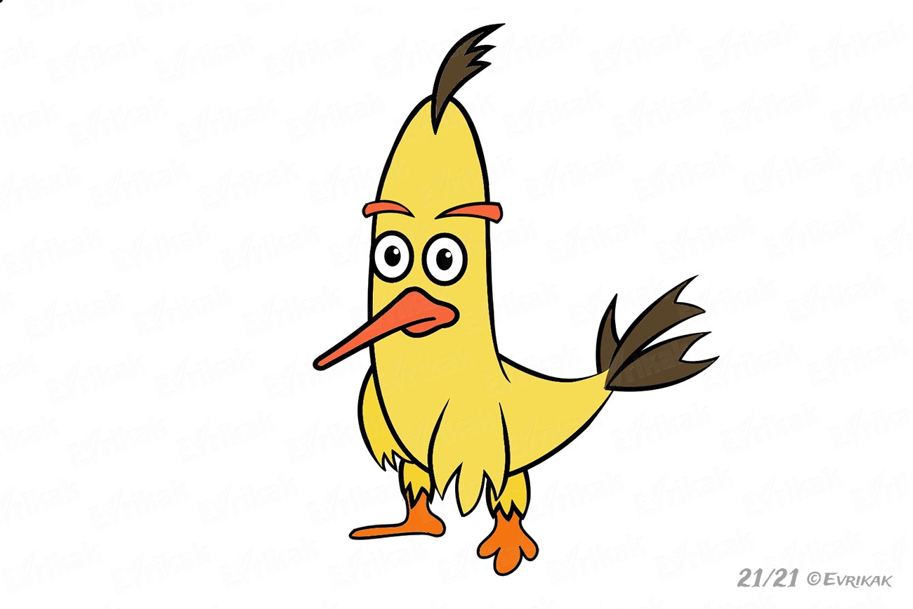 Как нарисовать Чака из мульфильма "Angry Birds"