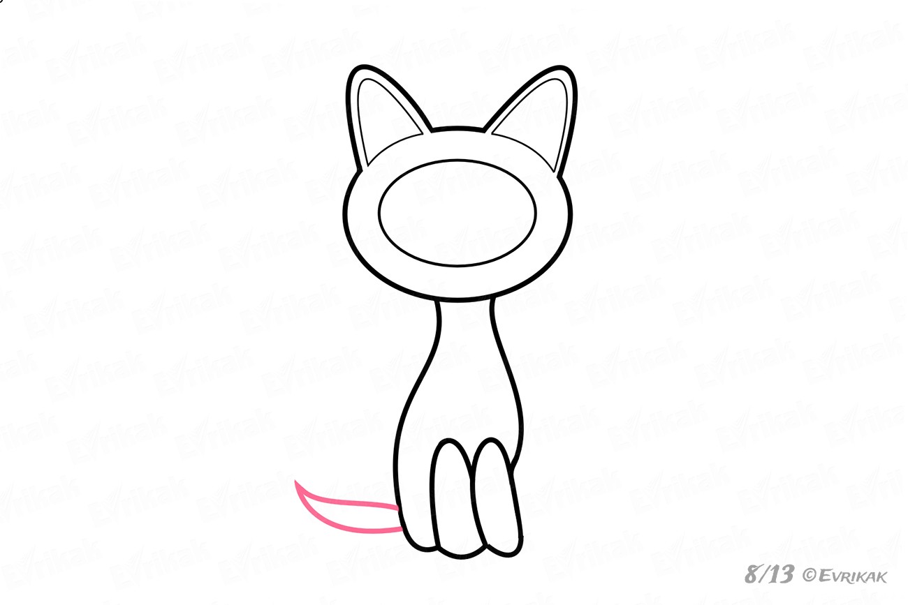 Как нарисовать котенка Гав из советского мультика