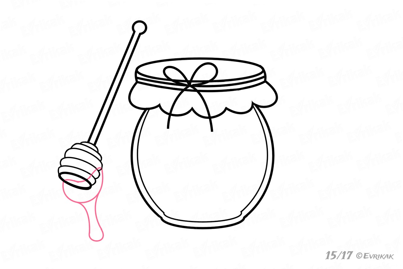 Как нарисовать горшочек с медом