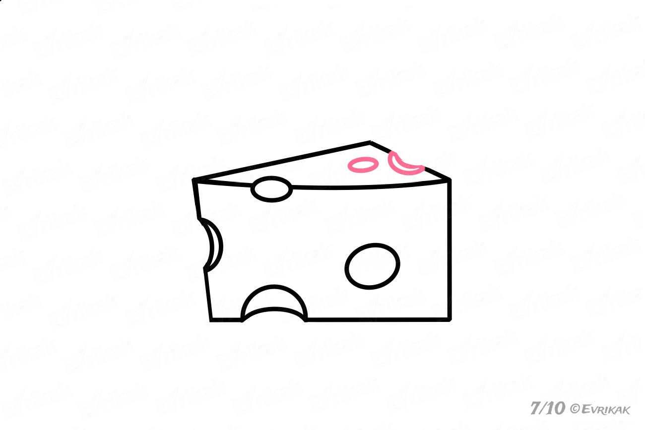 Как нарисовать кусок сыра