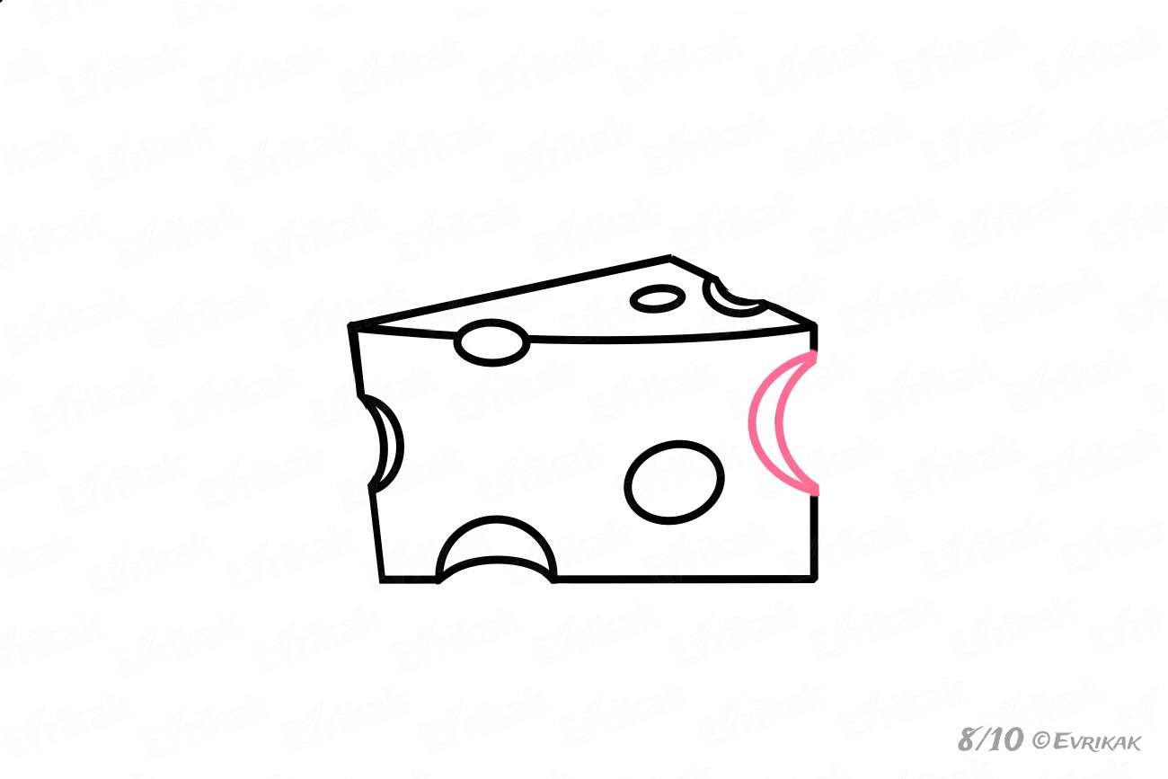 Как нарисовать кусок сыра