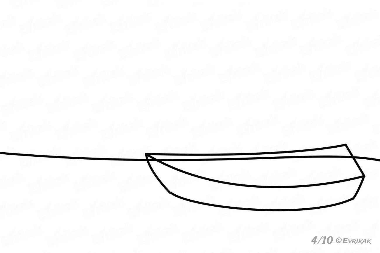 Как нарисовать лодку на реке