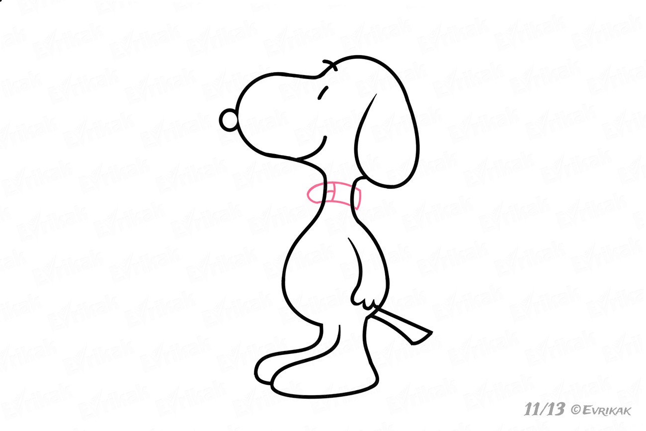 Как нарисовать пас Снупи из мультика Peanuts