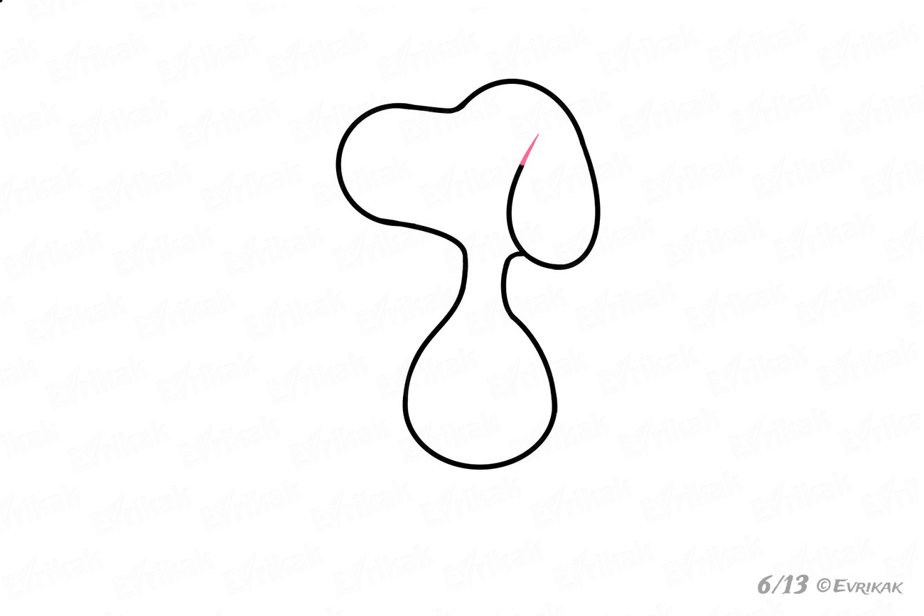 Как нарисовать пас Снупи из мультика Peanuts