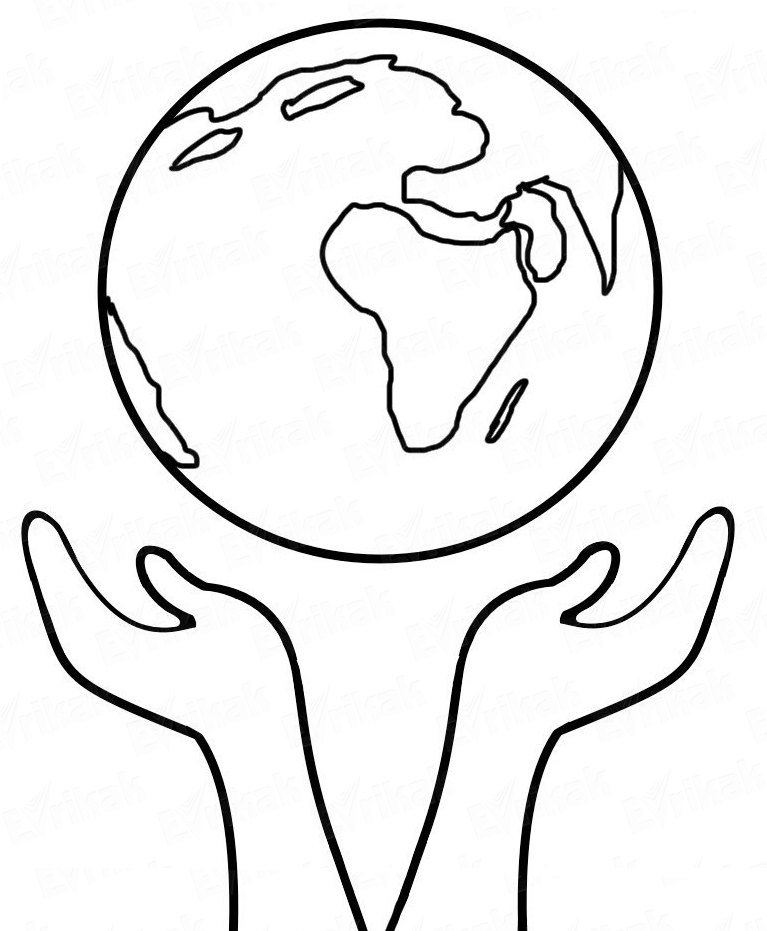 Раскраска «Мир в виде глобуса»