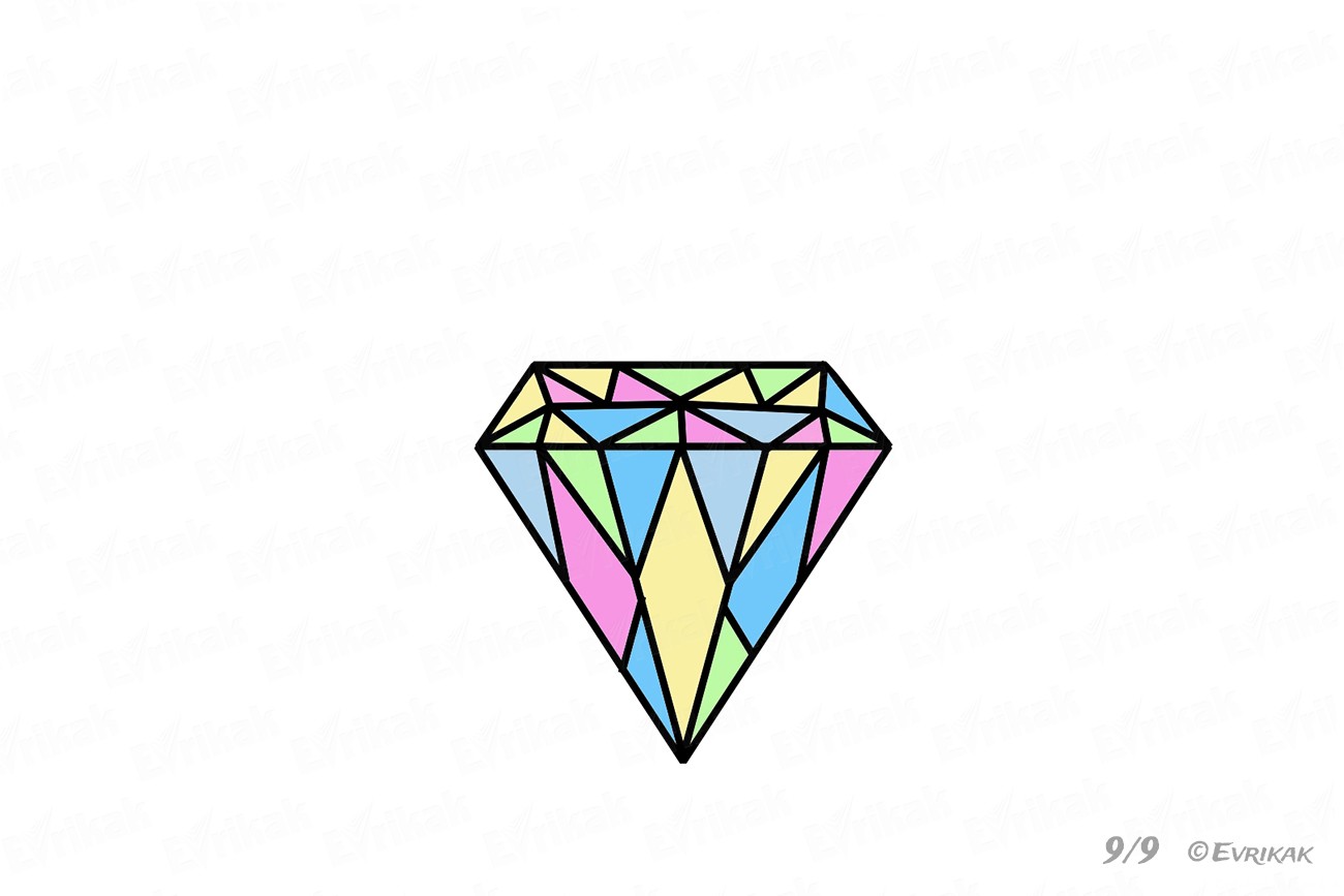 Как нарисовать сверкающий бриллиант