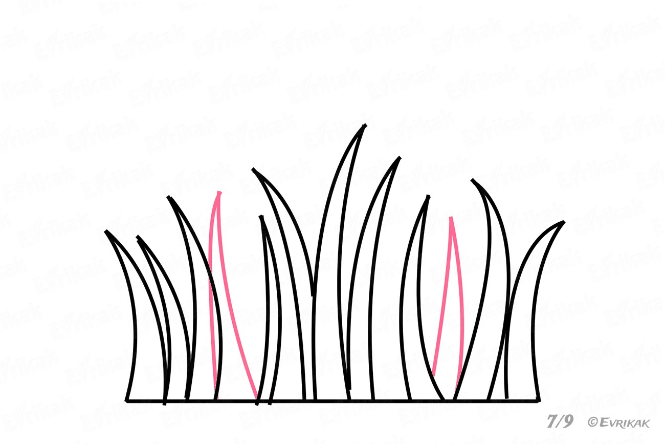 Как нарисовать стебельки травы