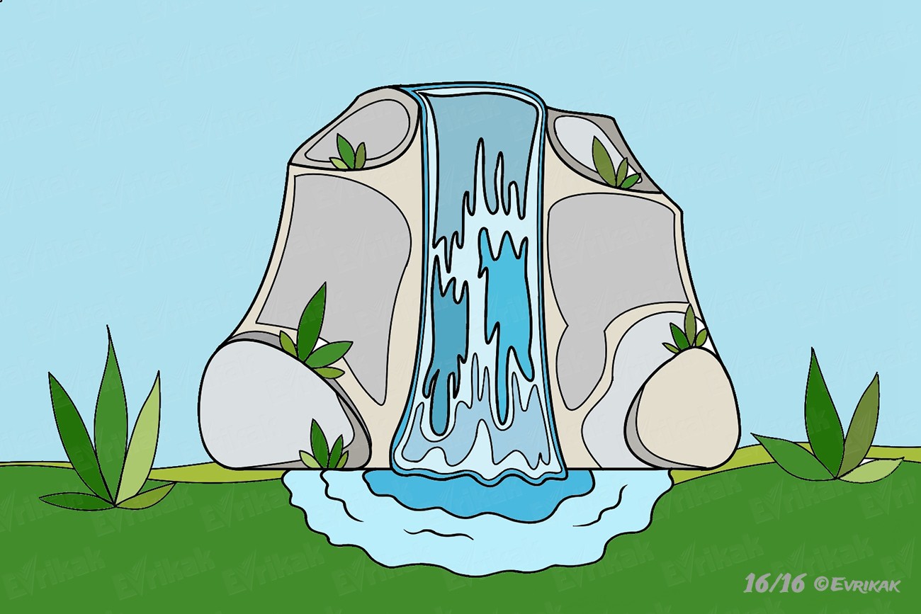 Как нарисовать водопад