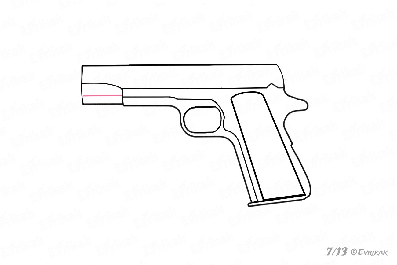 как нарисовать трубку пистолета