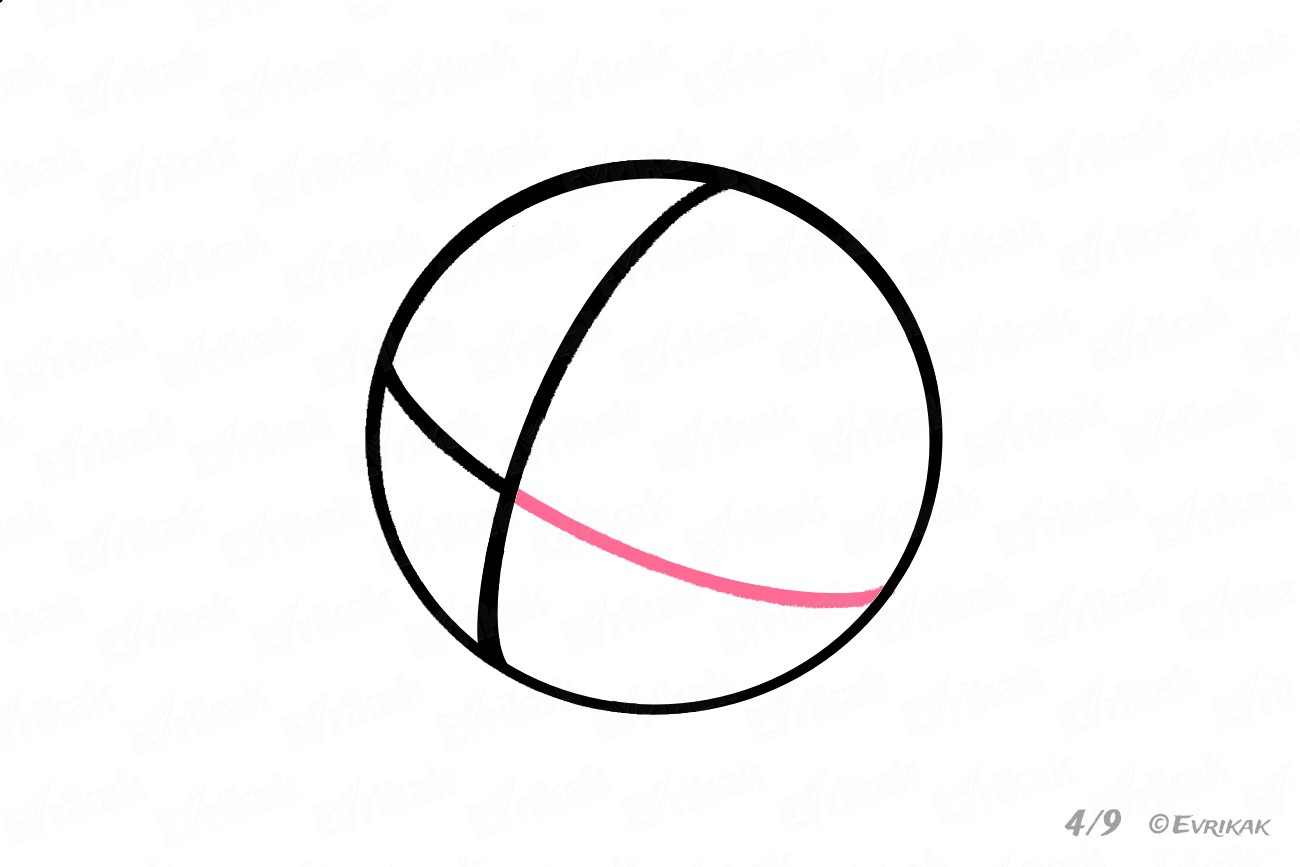 Как нарисовать баскетбольный мяч линию