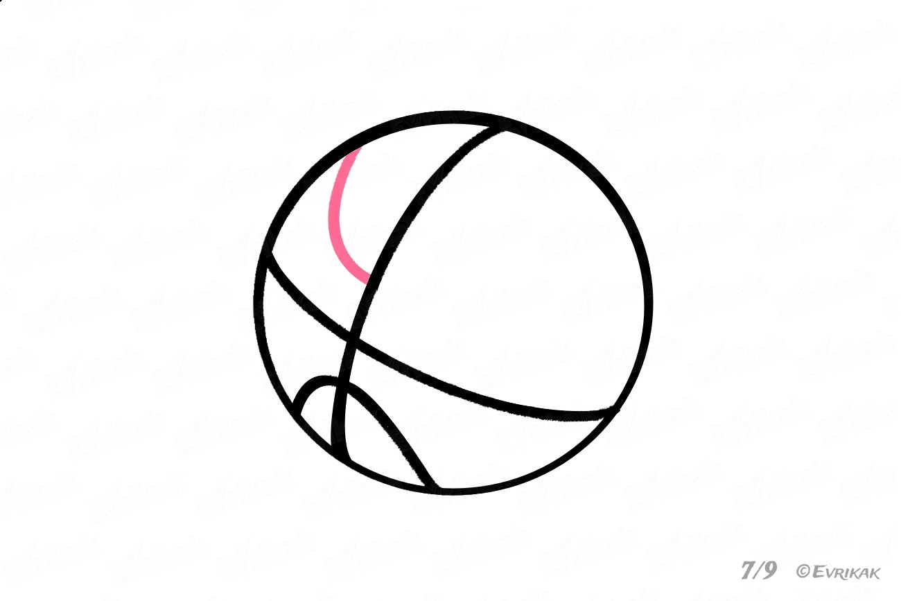 Как нарисовать баскетбольный мяч полкуруг