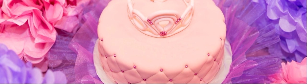 торт с розовой мастикой
