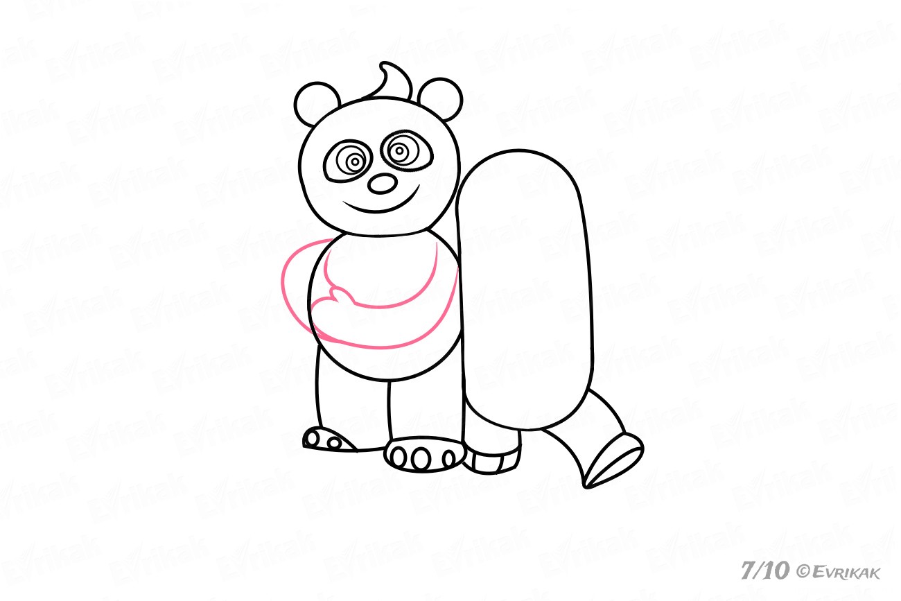 как нарисовать руки панды