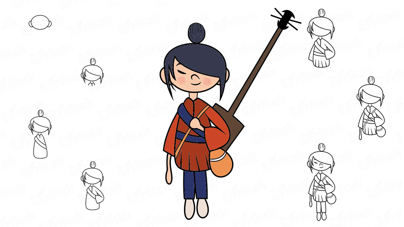 Учимся рисовать самурая Кубо из мультфильма (+ раскраска)