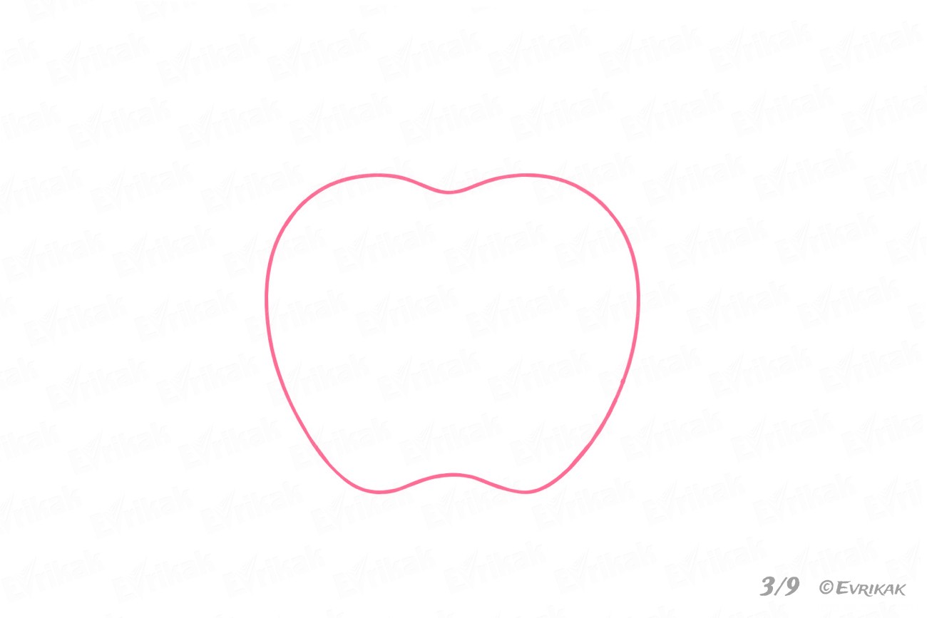 как нарисовать форму яблока apple