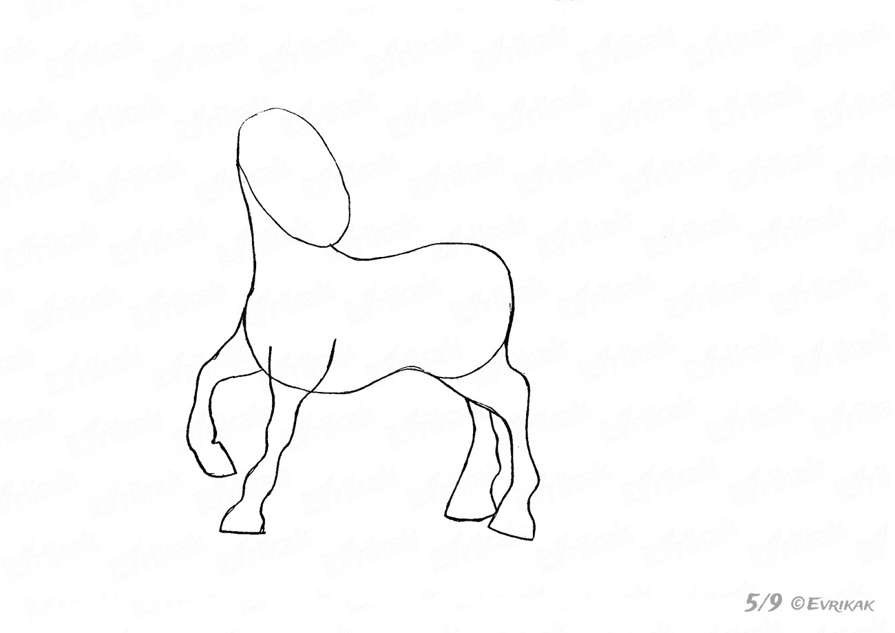 Лошадь без хвоста раскраска