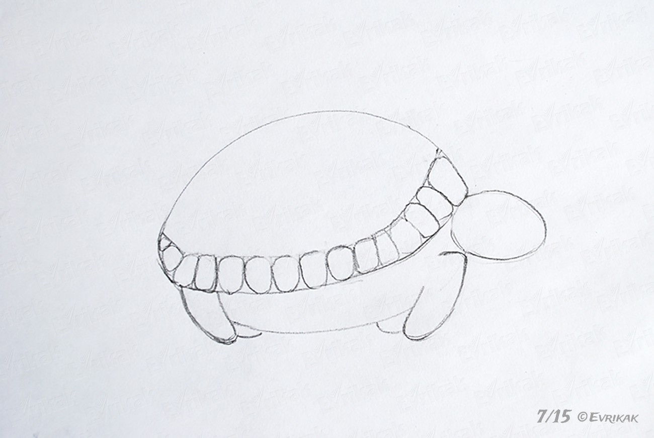 Черепаха рисунок карандашом поэтапно
