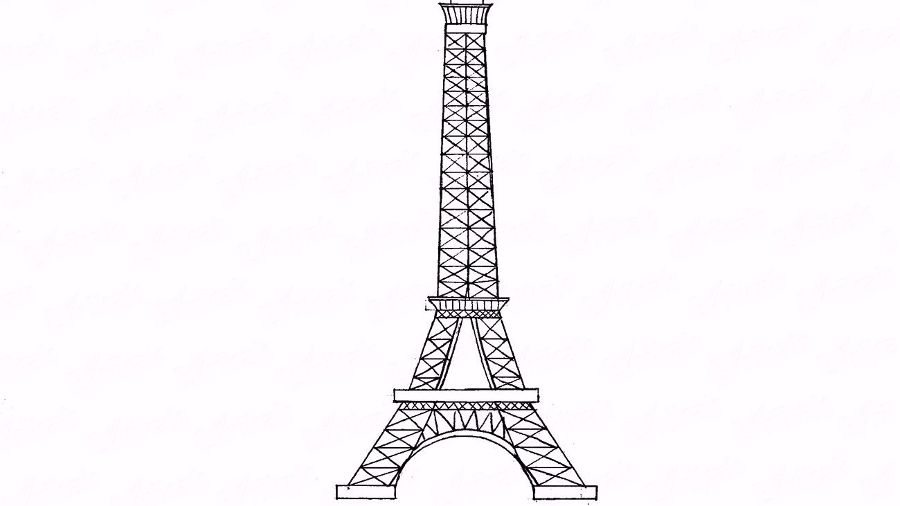 Как карандашом нарисовать Эйфелеву башню шаг за шагом