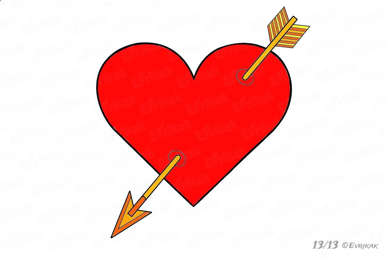 Сердце со стрелой рисунок