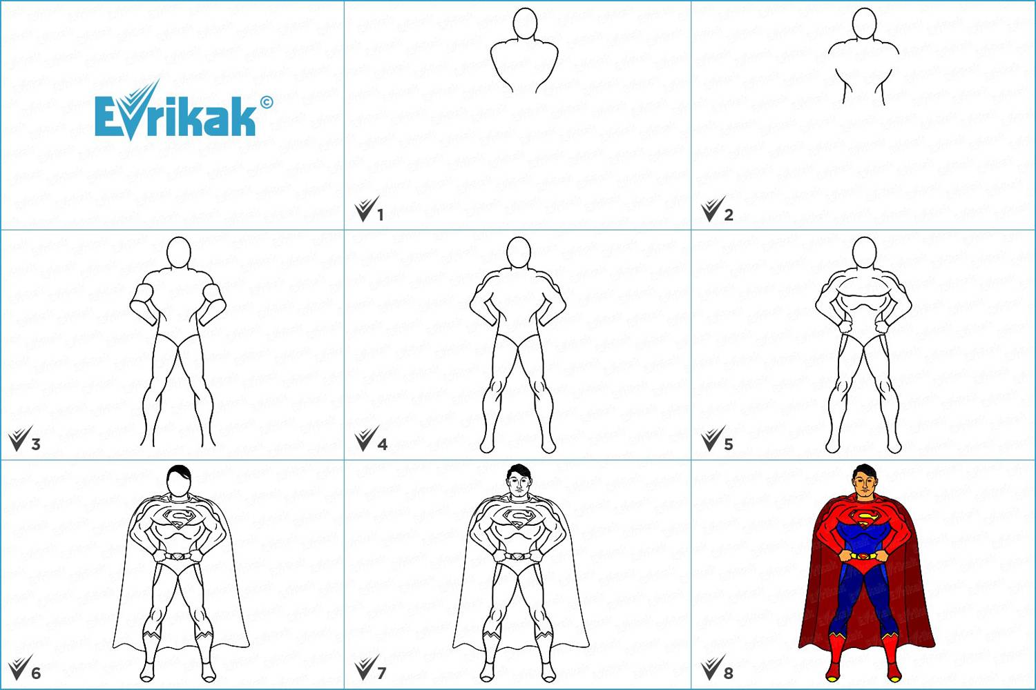 Как рисовать Супермена