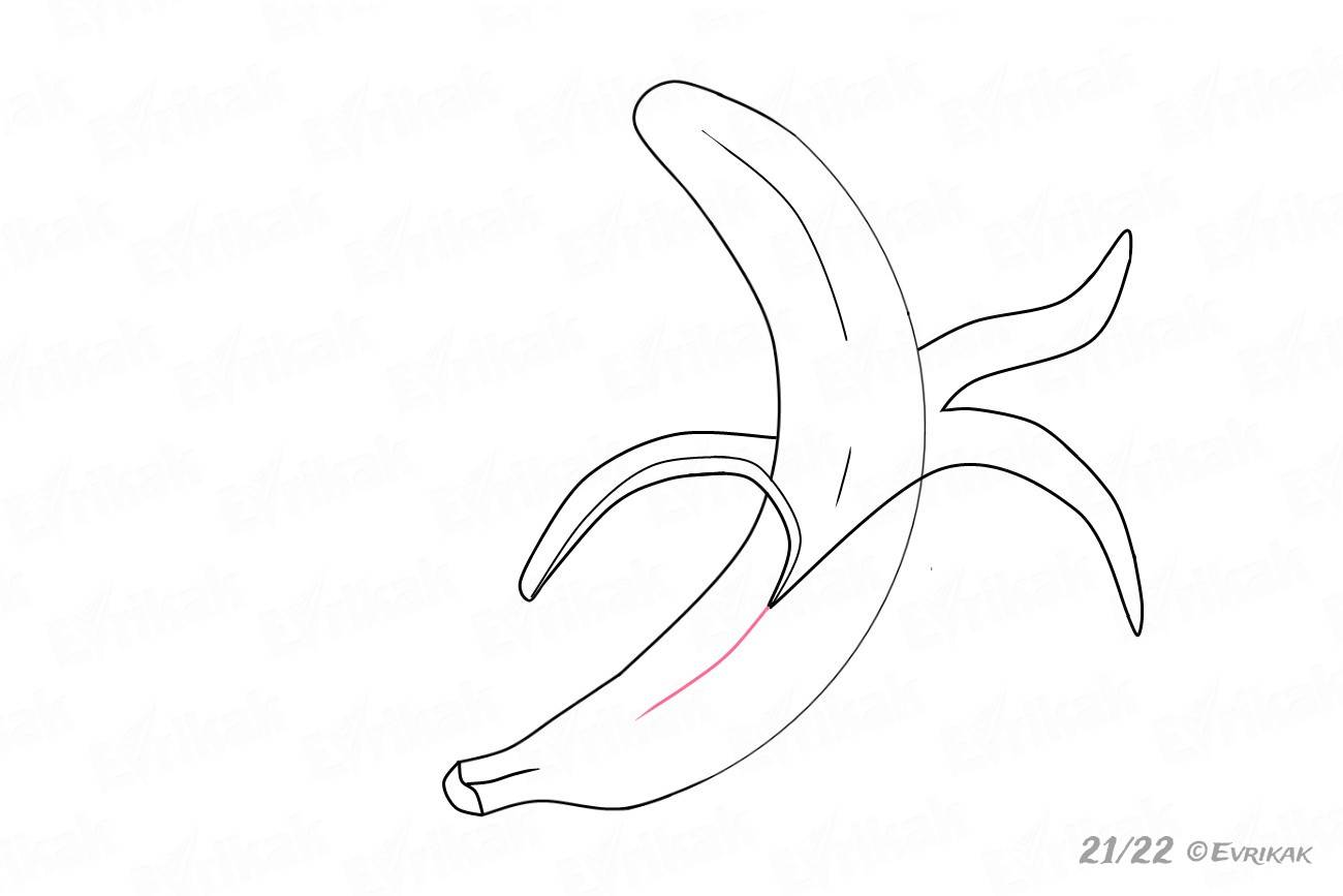 Поэтапный рисунок банана