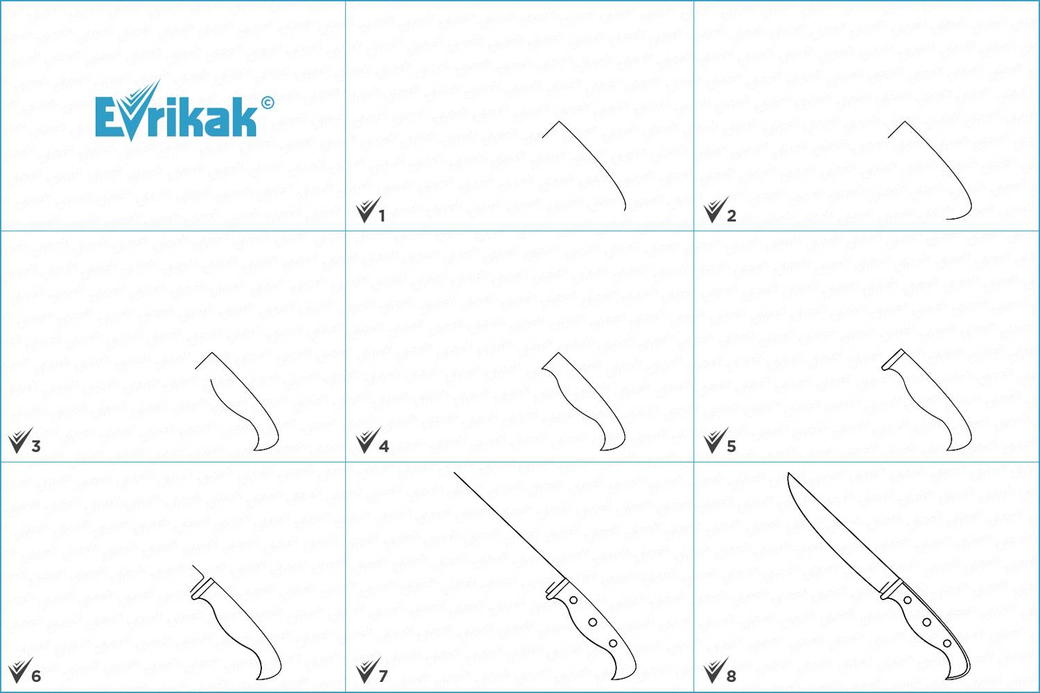 Нож карандашом легко. Поэтапное рисование ножа. Рисунок ножа поэтапно. Рисовать ножи поэтапно. Рисунки нож по этапно.