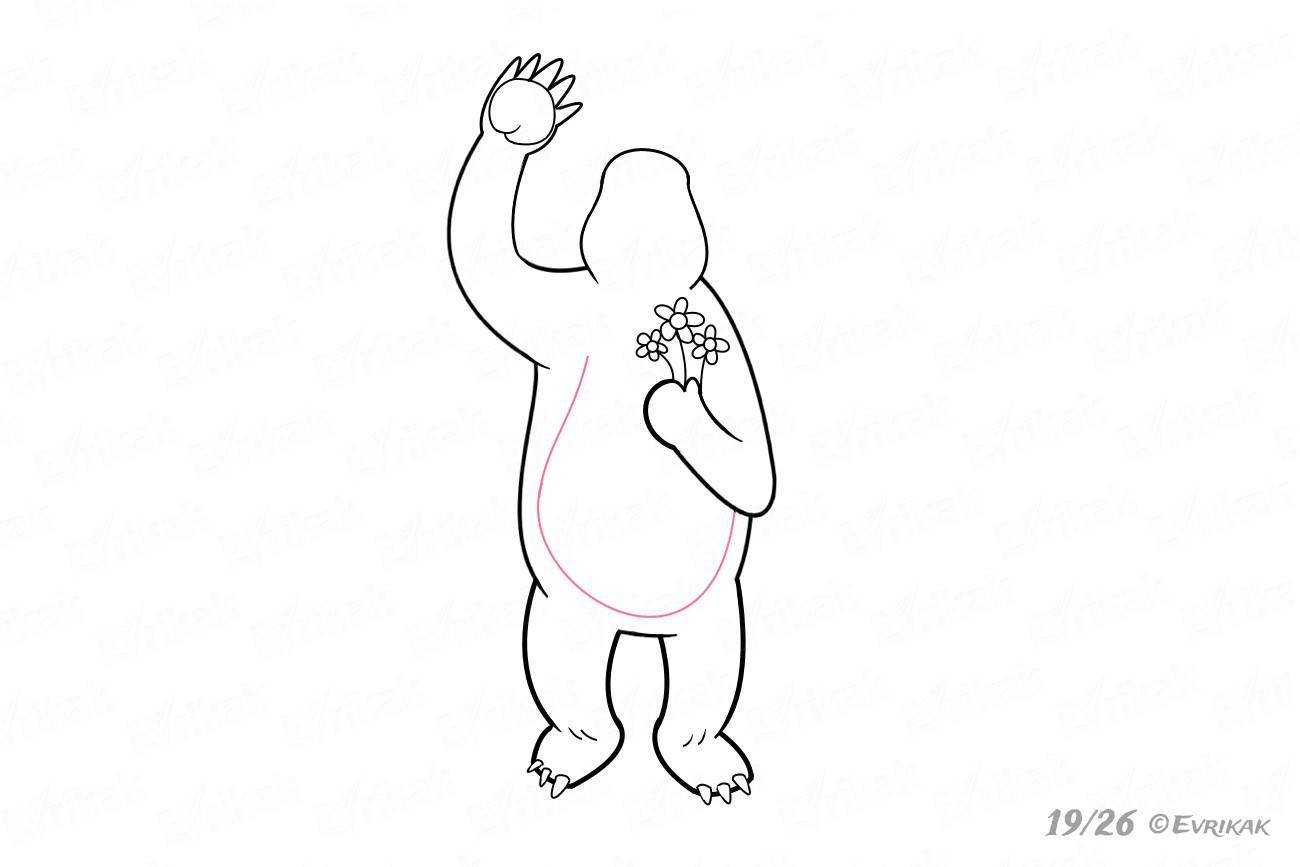 Как нарисовать из мультика маша и медведь мишку