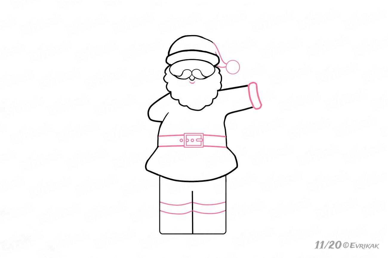 Нарисовать Санта Клауса карандашом ребенку