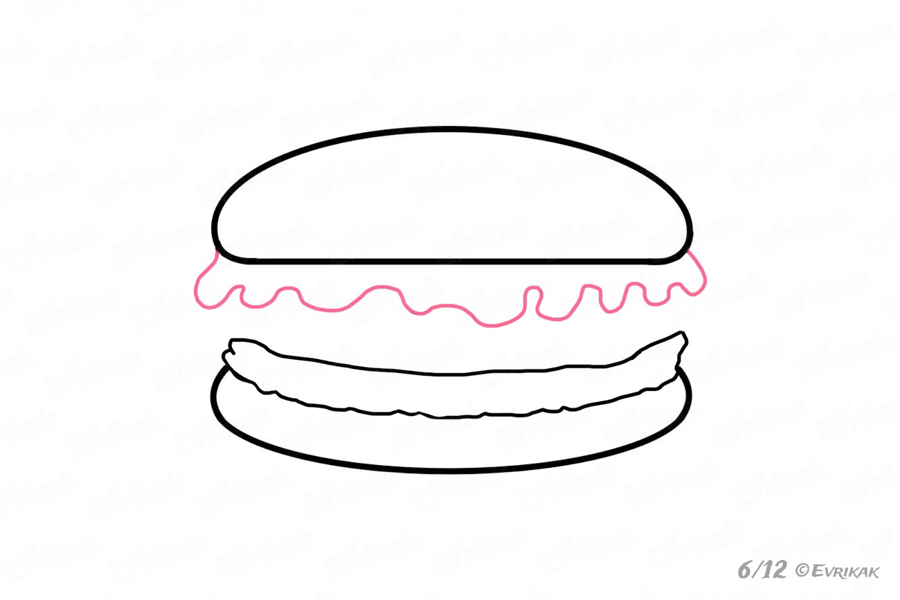 Гамбургер рисунок карандашом