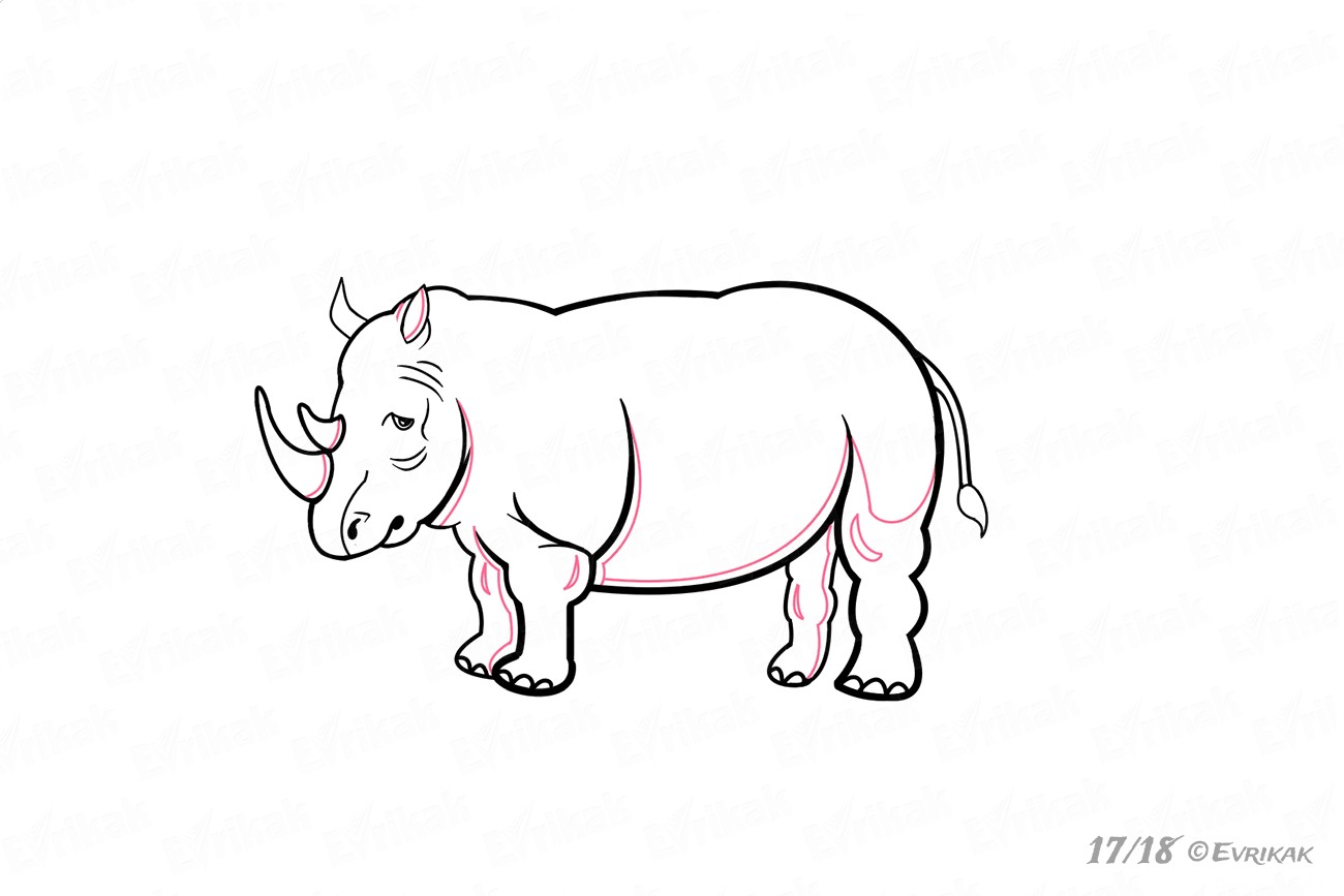 Носорог для срисовки