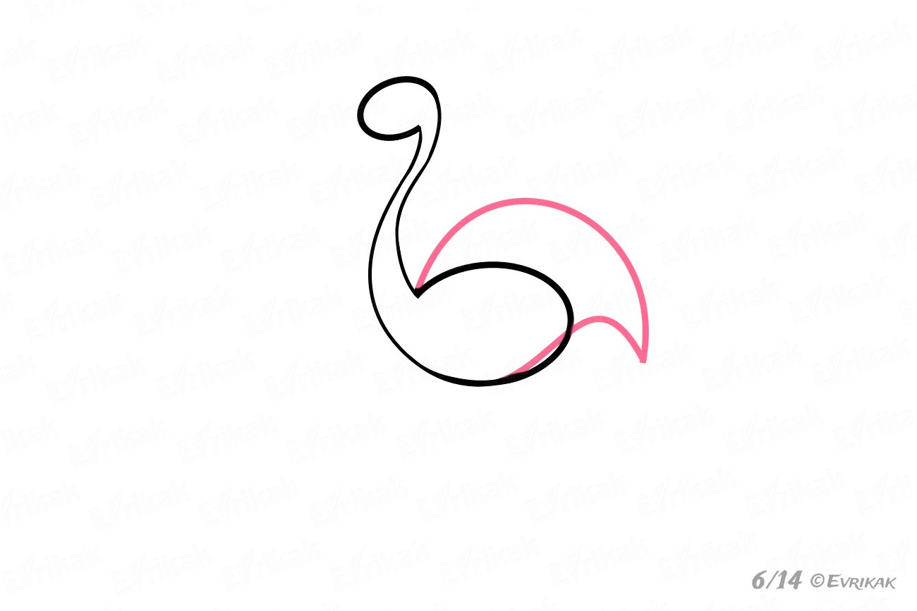 Как нарисовать игрушку Фламинго на брелке легко и просто поэтапно