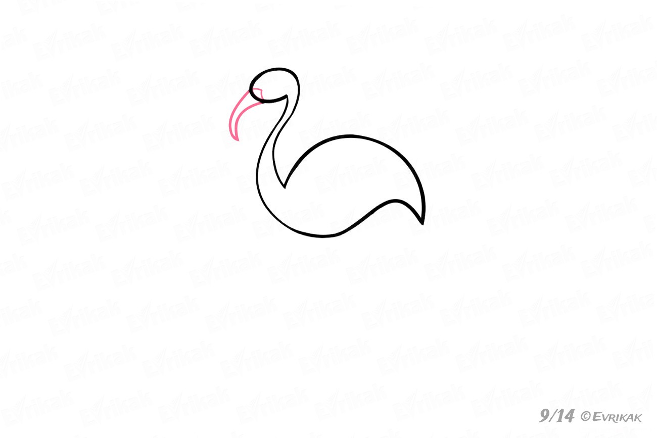 Лёгкие рисунки для срисовки карандашом для ЛД Фламинго
