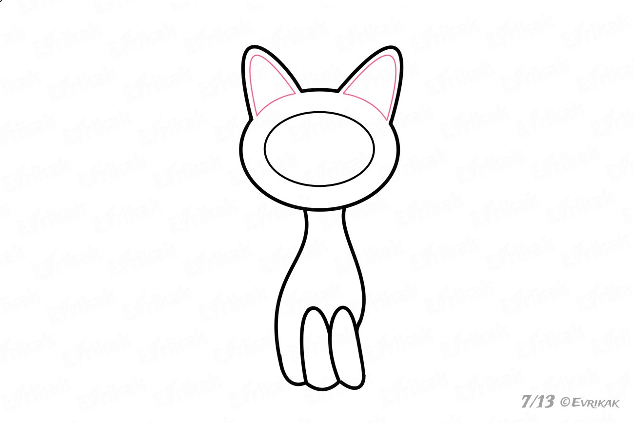 Как нарисовать котенка Гав из советского мультика